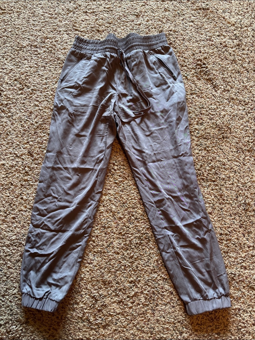 Lavender-Gray Elastic Waist Joggers